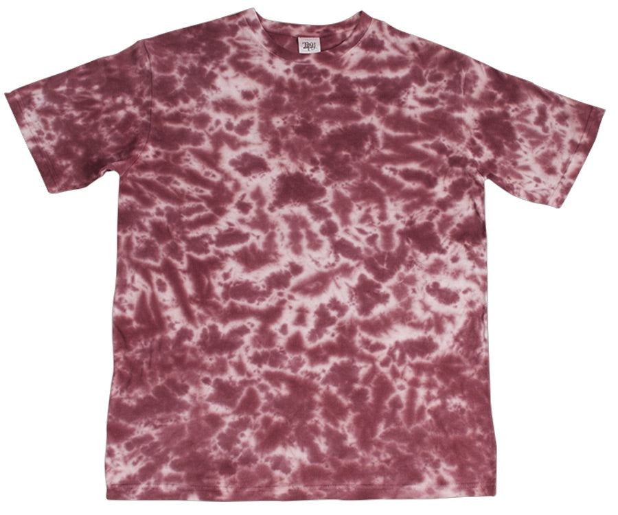 tie dye maroon shirt